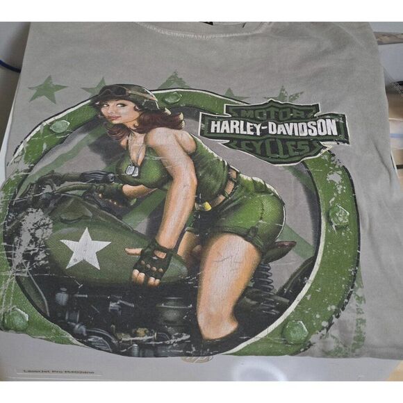 Vintage Harley-Davidson 1903 Pin-Up T-Shirt Gray Biker Tee Auckland New Zealand - Picture 8 of 10